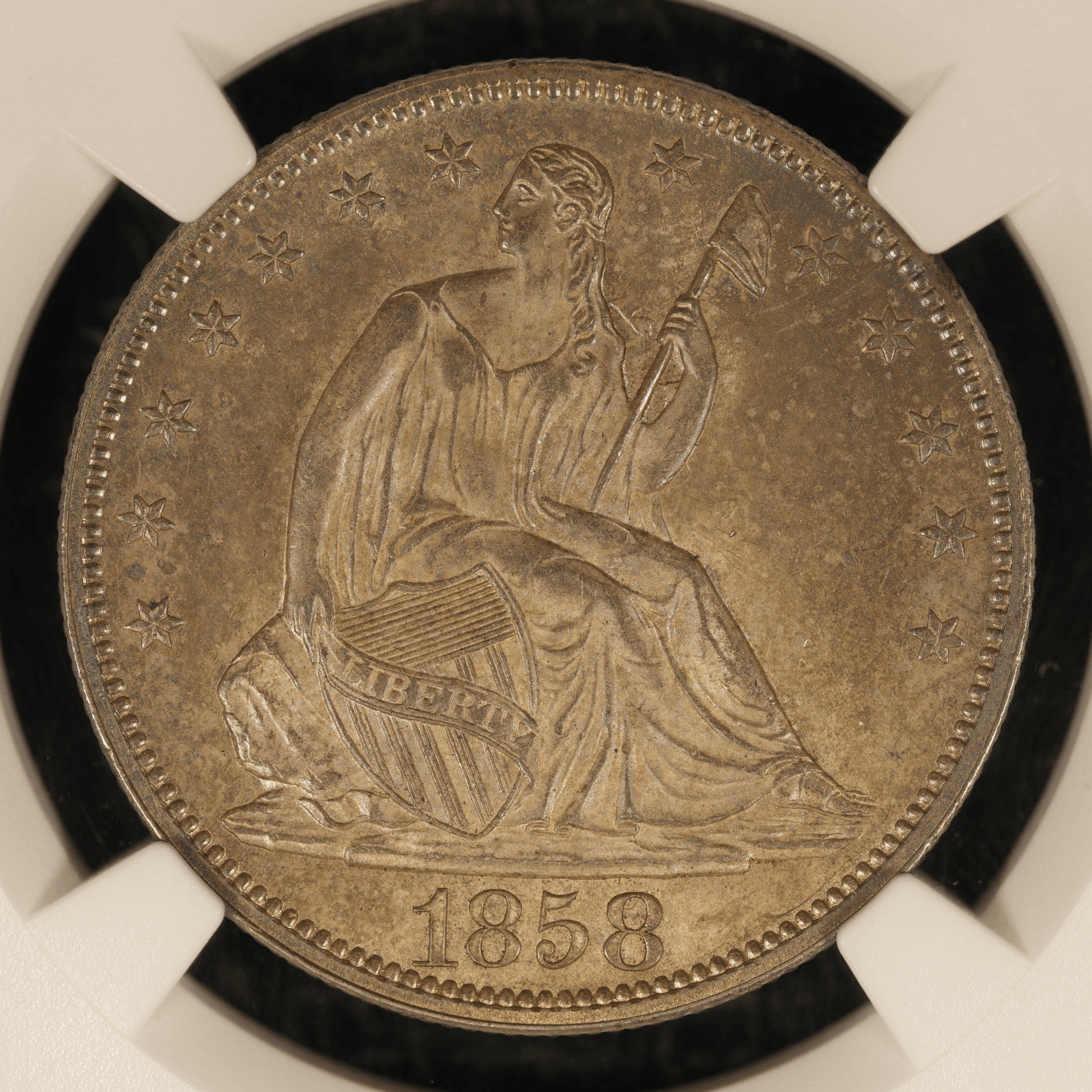 1858 Liberty Seated Half Dollar