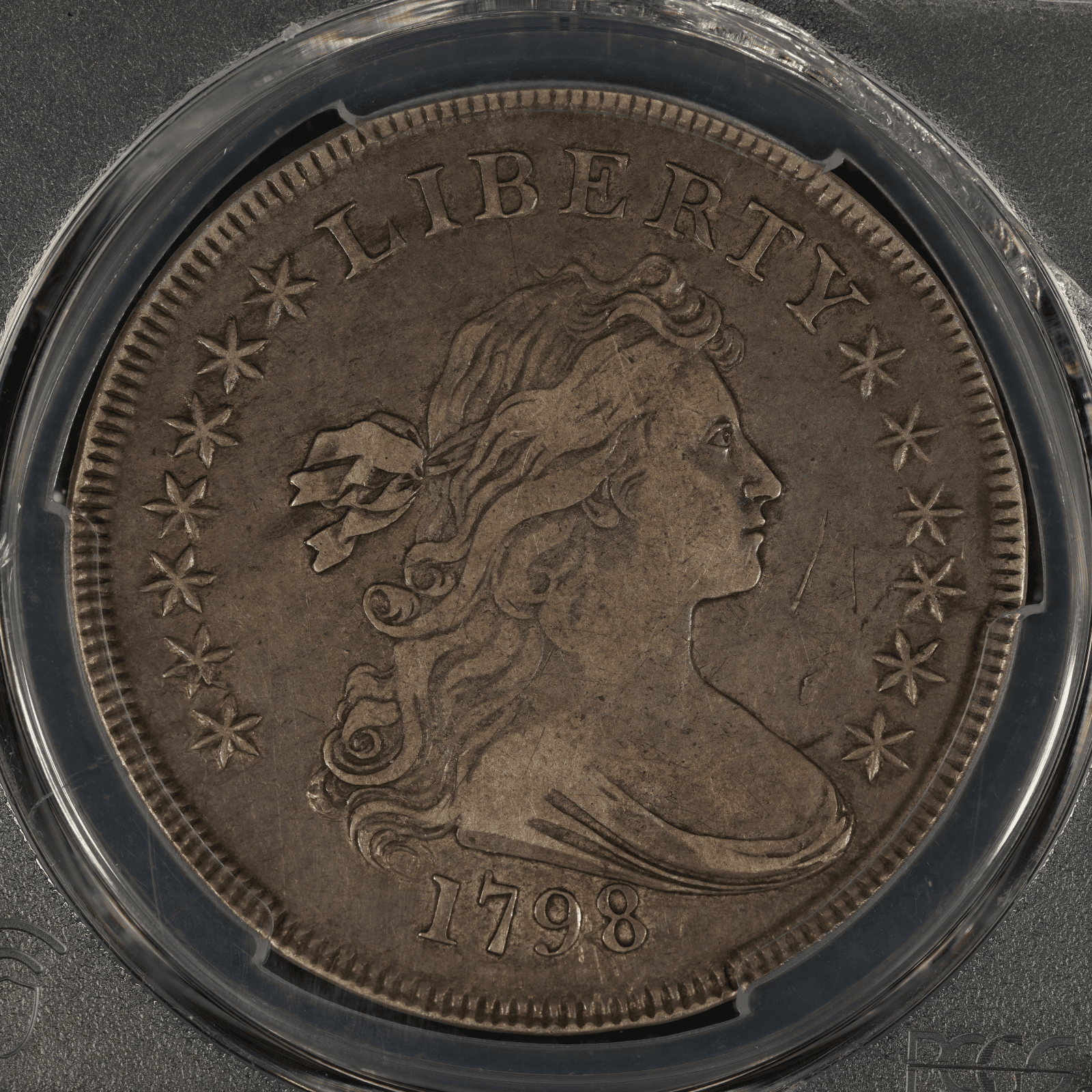 1798 Draped Bust Dollar Large Eagle, BB-96